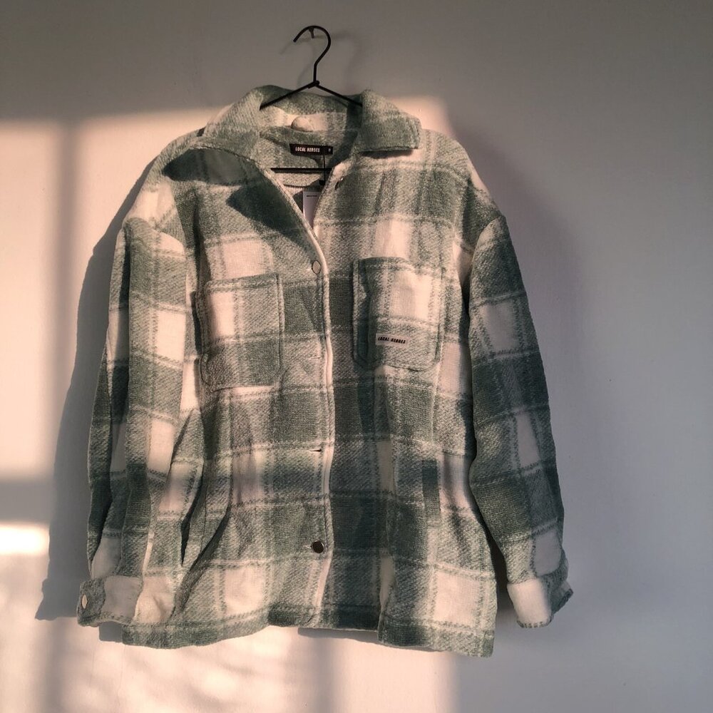 Local Heroes Twiggy Green Shirt Jacket Dark Green - Picture 4 of 9